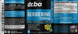 Label for Berberine 1200 mg