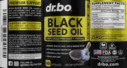 Label for Black Seed Oil 1000 mg