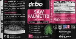 Label for Saw Palmetto 500 mg