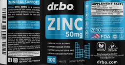 Label for Zinc 50 mg