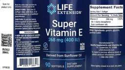 Label for Super Vitamin E 268 mg (400 IU)
