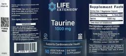 Label for Taurine 1000 mg