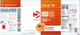 Label for ISO100 Hydrolyzed Dunkin' Glazed Donuts