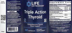 Label for Triple Action Thyroid
