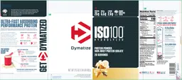 Label for ISO100 Hydrolyzed Gourmet Vanilla
