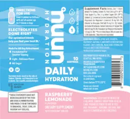 Label for Hydration Raspberry Lemonade