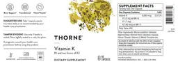 Label for Vitamin K