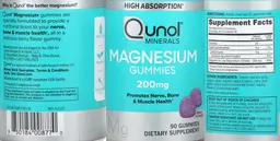 Label for Magnesium Gummies 200 mg Berry Flavor