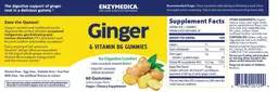 Label for Ginger & Vitamin B6 Gummies Lemon Ginger Flavor