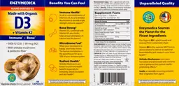 Label for Made with Organic D3 + Vitamin K2