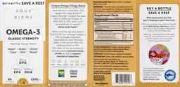 Label for Omega-3 Classic Strength 1200 mg Lemon Flavor