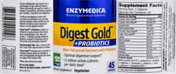 Label for Digest Gold + Probiotics