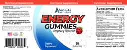 Label for Energy Gummies Raspberry Flavored