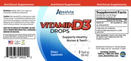 Label for Vitamin D3 Drops