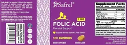 Label for Folic Acid 1 mg Orange Flavor
