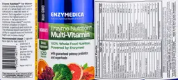 Label for Enzyme Nutrition Multi-Vitamin Women's