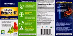 Label for Fast-Acting Betaine HCl