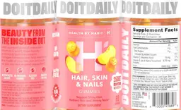 Label for Hair, Skin & Nails Gummies Natural Peach Flavor