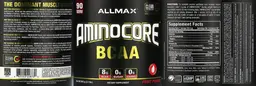 Label for AMINOCORE BCAA Fruit Punch