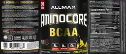 Label for AMINOCORE BCAA Pineapple Mango