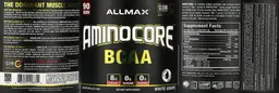 Label for AMINOCORE BCAA White Grape