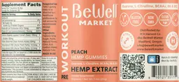 Label for Peach Hemp Gummies
