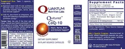 Label for Qultured CoQ-10