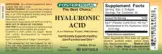 Label for Hyaluronic Acid