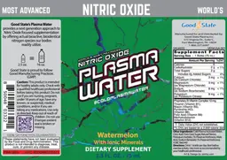 Label for Nitric Oxide Plasma Water Watermelon