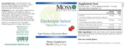 Label for Electrolyte Select Natural Berry Flavor