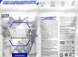 Label for Creatine Monohydrate Ergogenic 5 g Unflavored