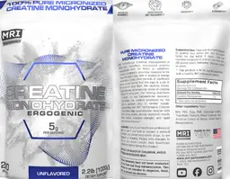 Label for Creatine Monohydrate Ergogenic Unflavored