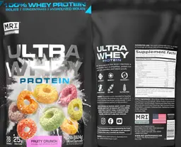 Label for Ultra Whey Protein Fruity Crunch