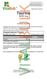 Label for Taurine 900 mg
