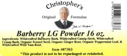 Label for Barberry LG Powder