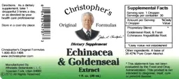 Label for Echinacea & Goldenseal Extract