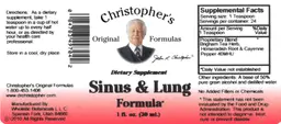 Label for Sinus & Lung Formula