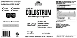 Label for Colostrum Unflavored