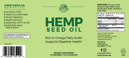 Label for Hemp Seed Oil