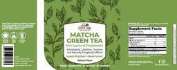 Label for Matcha Green Tea Natural Flavor