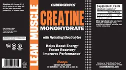 Label for Creatine Monohydrate Orange