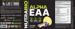 Label for Alpha EAA Blueberry Lemonade