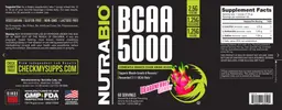 Label for BCAA 5000 Dragonfruit Candy