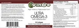 Label for Ultra Omega-3 with Astaxanthin