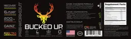Label for Bucked Up Pre-Workout Iced Tea Lemonade