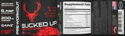 Label for Bucked Up Pre-Workout Cherry Candy