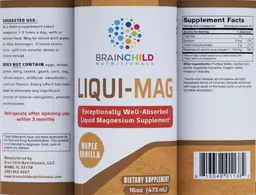 Label for Liqui-Mag Maple Vanilla