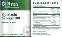 Label for Quercetin Synergy 500