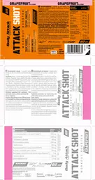 Label for Attack Shot Grapefruit Flavour
