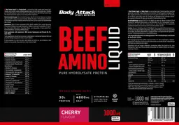Label for Beef Amino Liquid Cherry Flavour